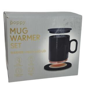 Poppy Mug Warmer Set Led Lid Brand New